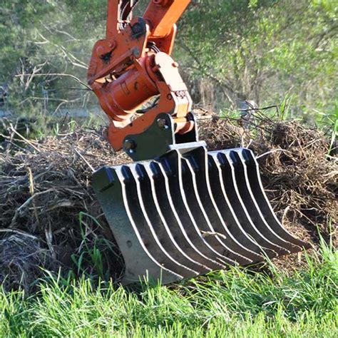 excavator root rake attachment